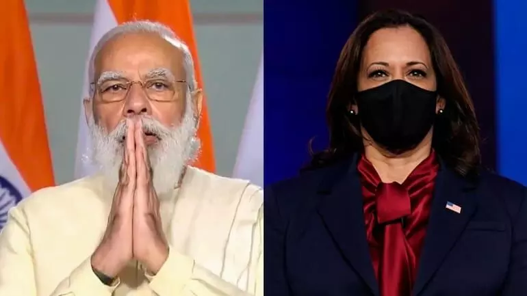 US Vice President .Kamala Harris , PM Narendra Modi