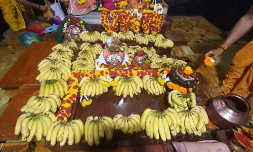 जेजुरीच्या खंडोबा मंदिरात 101 डझन केळीची आकर्षक सजावट