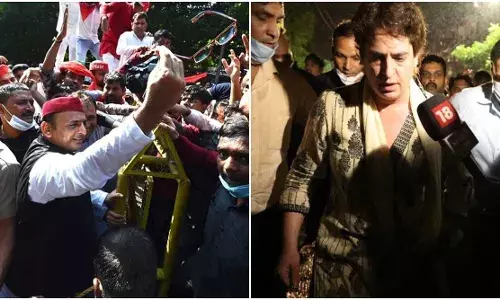 शेतकऱ्यांना चिरडल्यारुन प्रियांका गांधी आक्रमक; अटक केलेल्या गेस्टहाऊसमधे झाडू मारताना व्हिडीओ व्हायरल... शेतकऱ्यांना चिरडल्यारुन प्रियांका गांधी आक्रमक; अटक केलेल्या गेस्टहाऊसमधे झाडू मारताना व्हिडीओ व्हायरल...