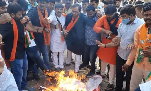 औरंगाबादेत भाजपकडून मालिकांचा पुतळा जाळला औरंगाबादेत भाजपकडून मालिकांचा पुतळा जाळला