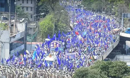 डॉ.बाबासाहेब आंबेडकर यांच्या फोटोला न्यायाधीशांचा विरोध, कारवाईच्या मागणीसाठी दलित संघटना रस्त्यावर