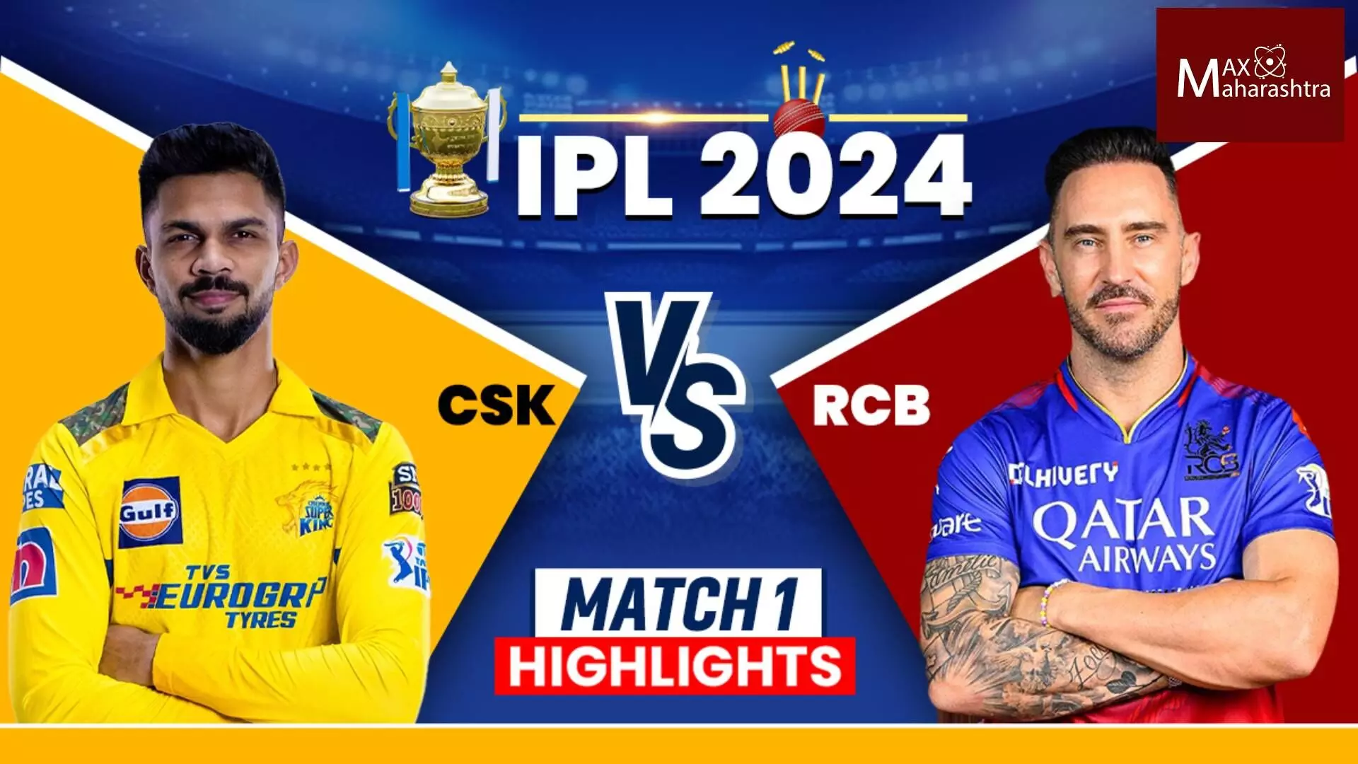 CSK ने जिंकला IPL चा पहिला सामना ; RCB चा ६ विकेटने पराभव