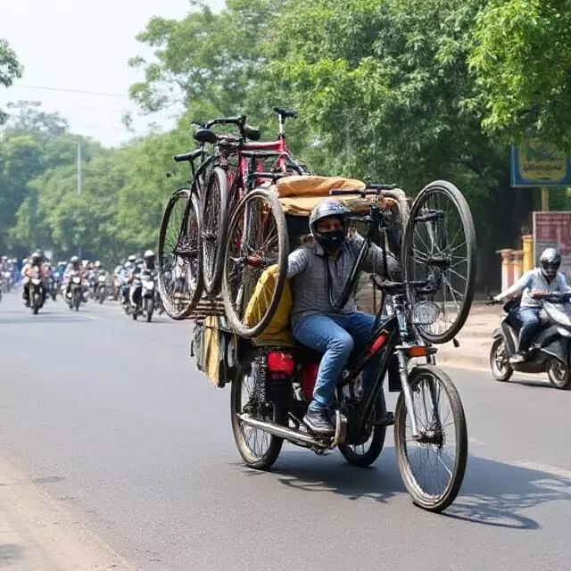 सायकल वाहून नेणाऱ्या वाहनांवर कारवाई नाहीच