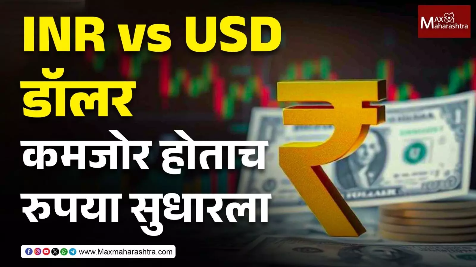 INR vs USD डॉलर कमजोर होताच रुपया सुधारला