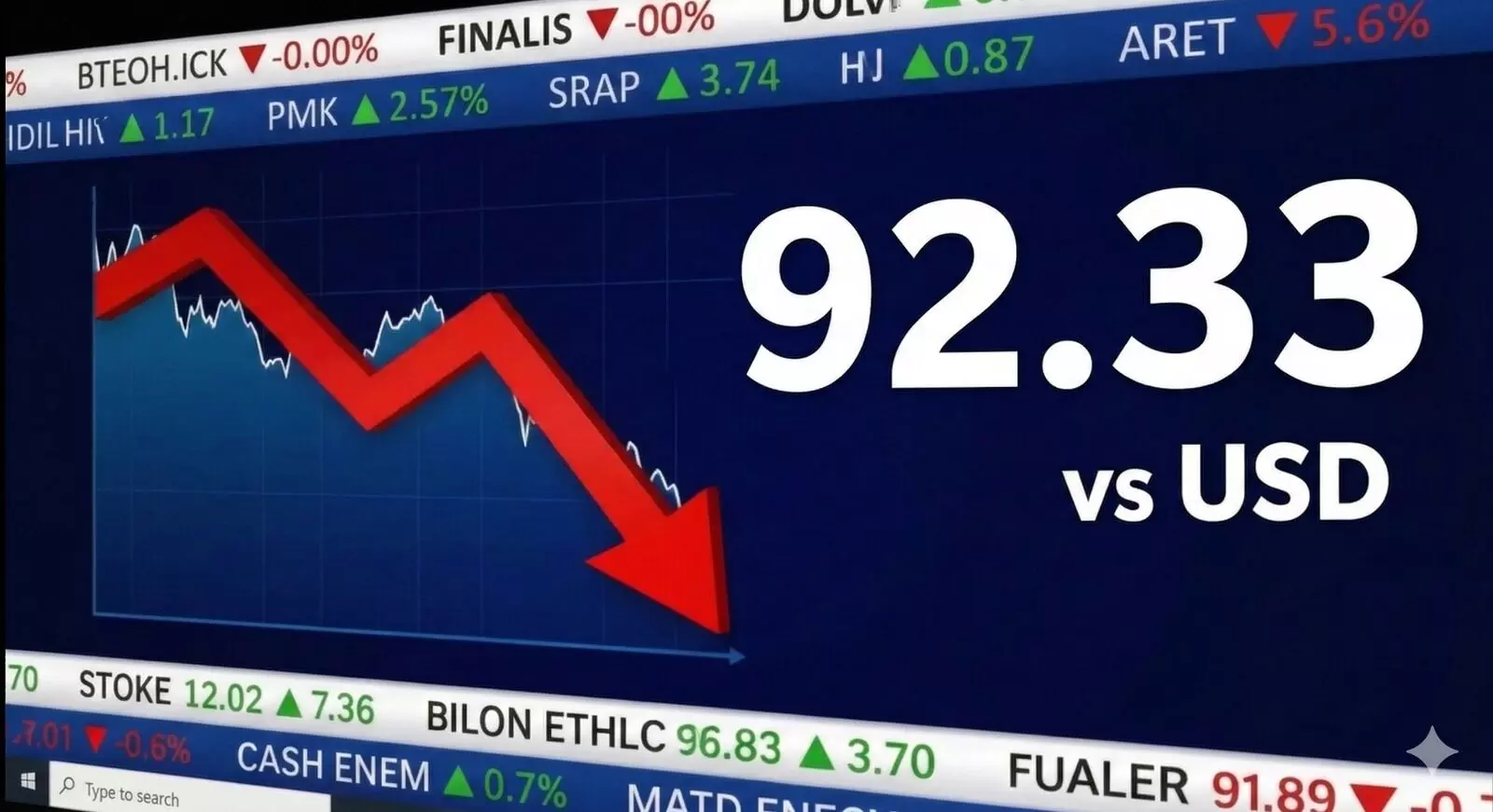 रुपयाची ऐतिहासिक घसरण! ९२.३३ चा निचांकी स्तर; कच्च्या तेलाच्या भडक्याचा भारतीय अर्थव्यवस्थेला फटका