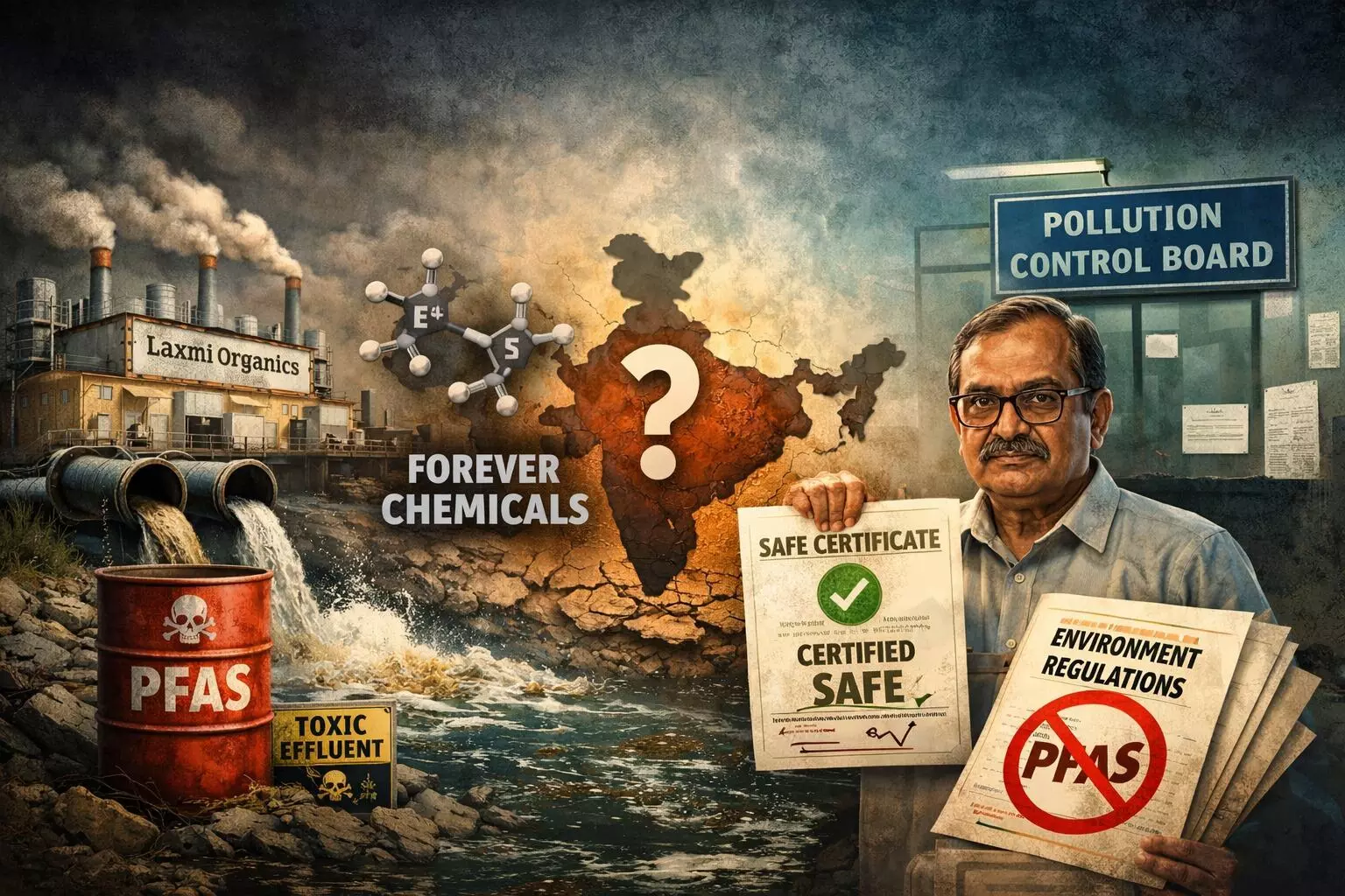 Laxmi Organics PFAS : नियमावलीतच PFAS नाही, मग प्रदूषण मंडळाने ‘सुरक्षित’ प्रमाणपत्र कसे दिले?