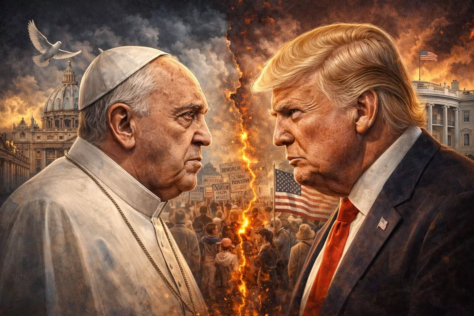 Pope vs Trump controversy : Trumpच्या हुकूमशाहीविरुद्ध Pope यांचा नैतिकतेचा बुलंद आवाज
