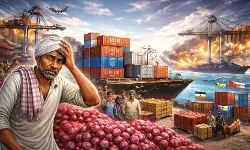 युद्धाच्या झळा : कांदा निर्यातीत ९०% घट, शेतकरी हवालदिल...